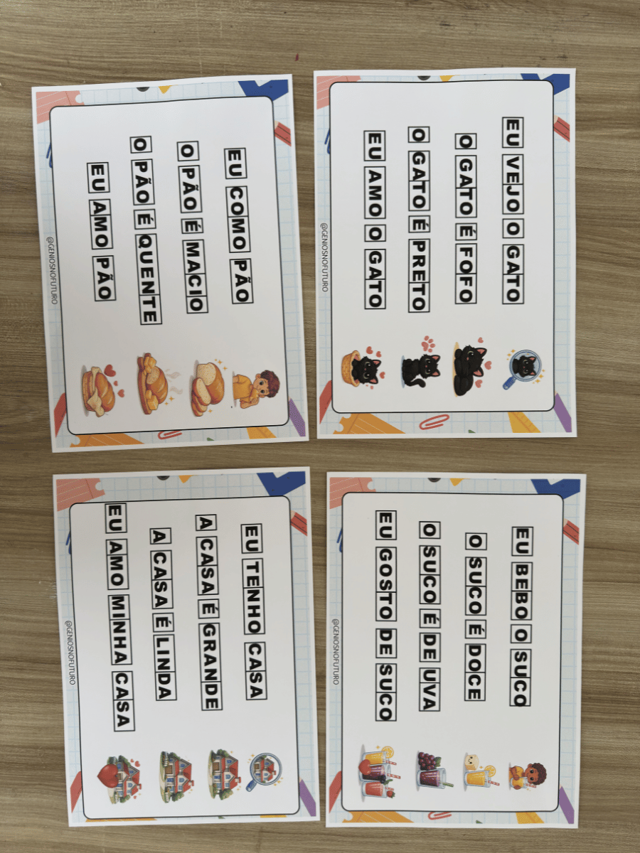FRASES PARA ALFABETIZAÇÃO