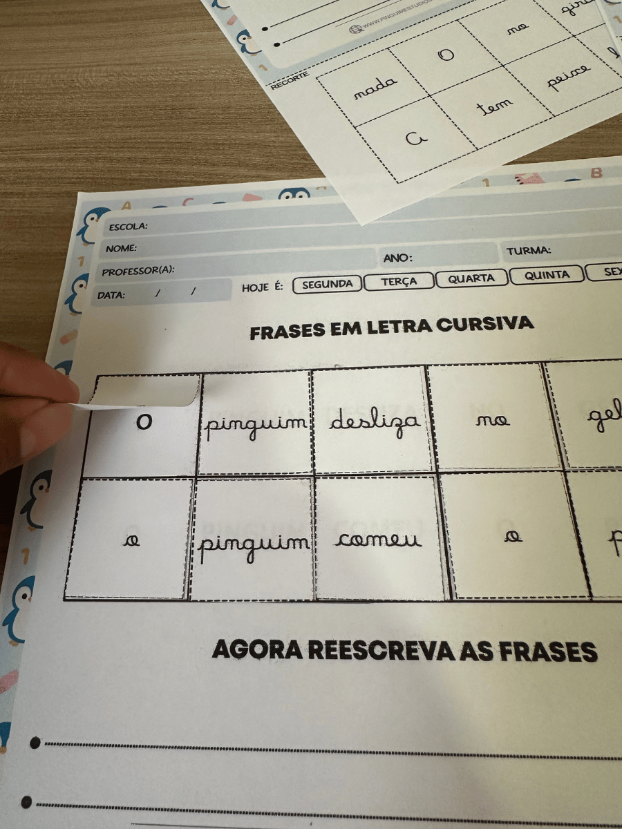 FRASES COM LETRA CURSIVA