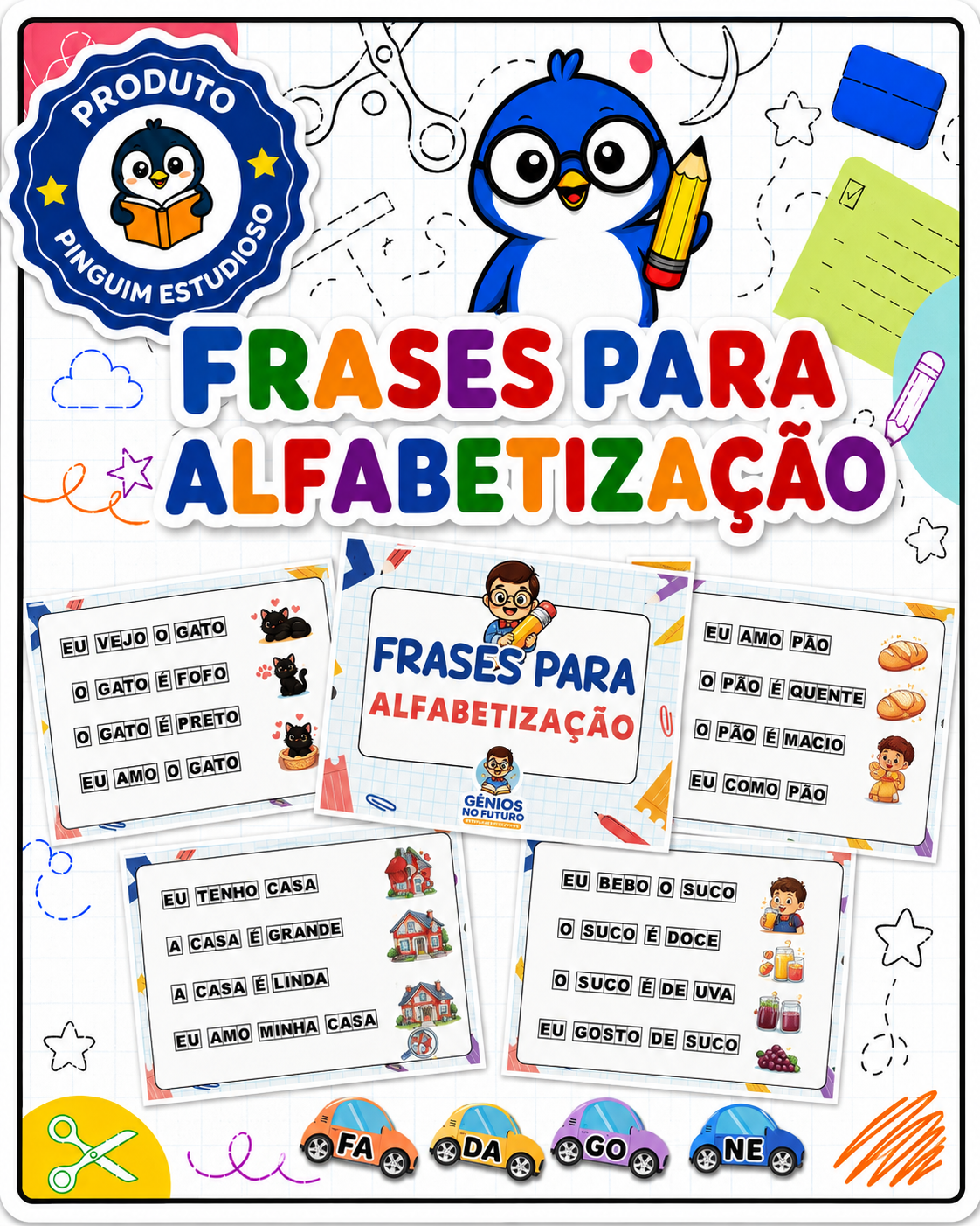 FRASES PARA ALFABETIZAÇÃO